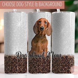 (1) Custom Dachshund Tumbler, Dachshund Mom,Dachshund Dad